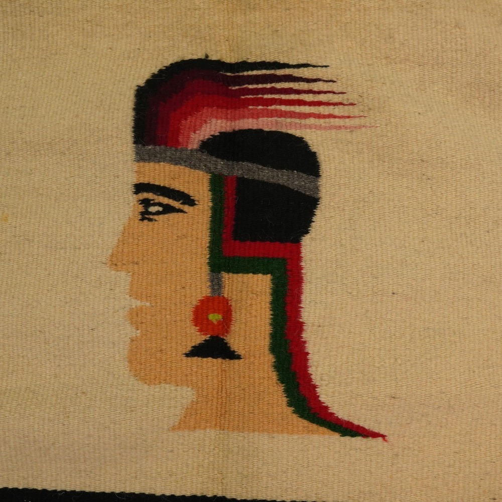 VTG Zapotec Oaxaca Handwoven Wool Gabán Vest Aztec Warrior Greca Band Starburst - Picture 7 of 14